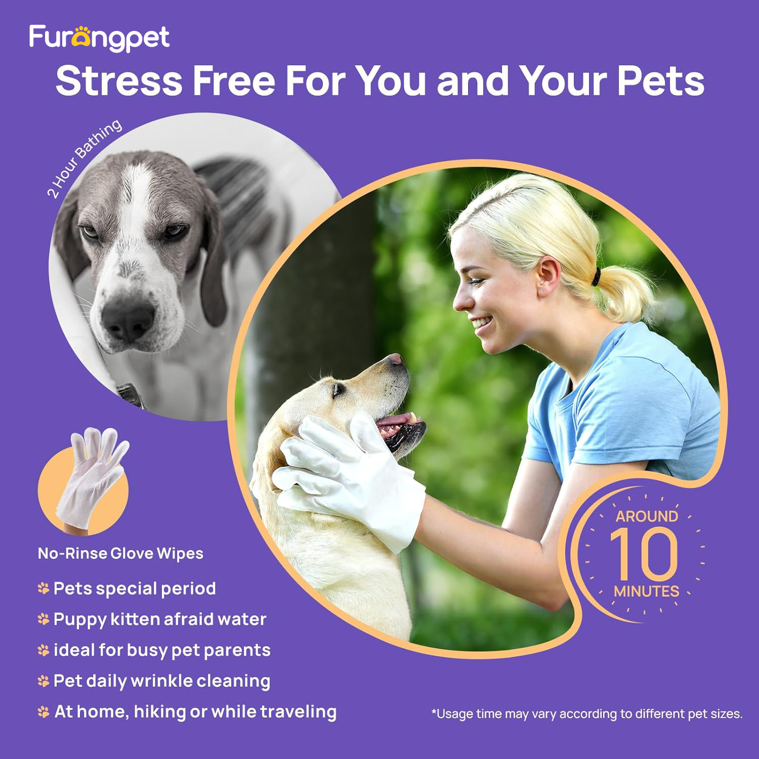 Hypoallergenic Grooming Gloves for Dogs Cats Deodorizing Hydrating Care